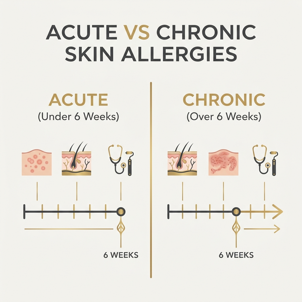 Acute vs Chronic Skin Allergies Infographic